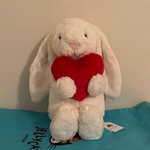 Jellycat Bashful Red Love Heart Bunny MEDIUM -  NWT/with DUSTBAG/AUTHENTIC